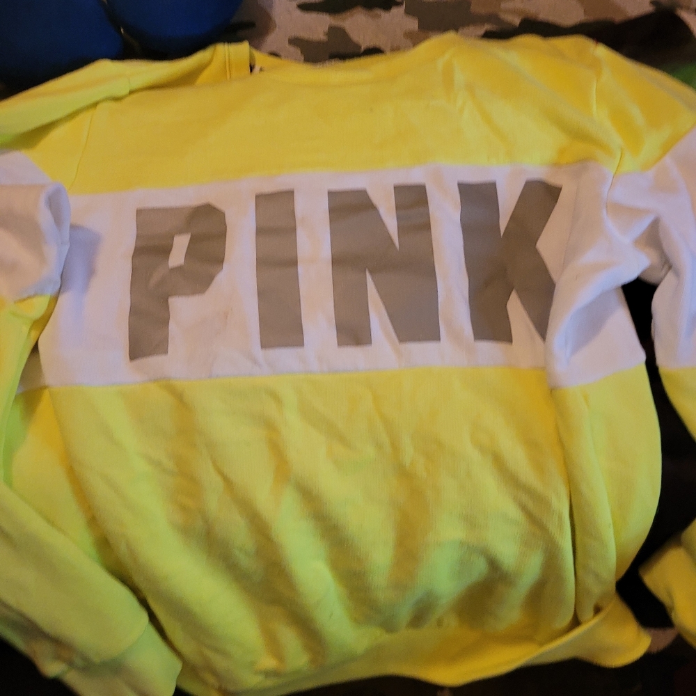 Yellow sweatshirt by pink